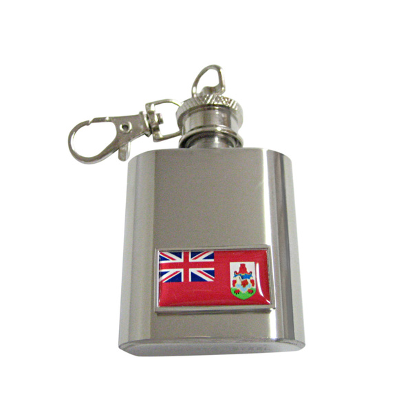 Thin Bordered Bermuda Flag Keychain Flask - Picture 1 of 1